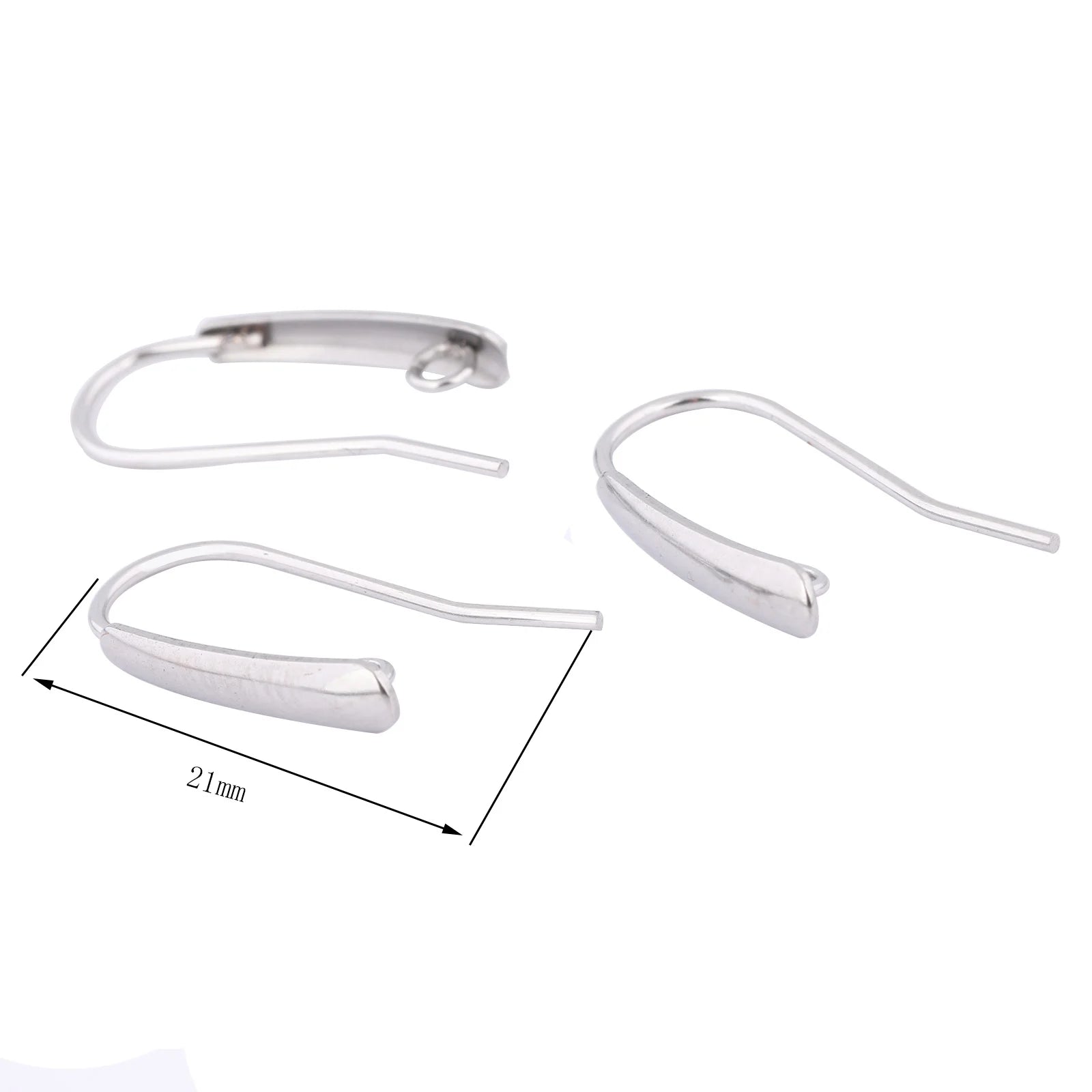40pcs Stainless Steel Earring Hooks Findings With Loop Diy Ear Wire Clasps For Jewelry Making Supplies 12x21mm Aurexia off