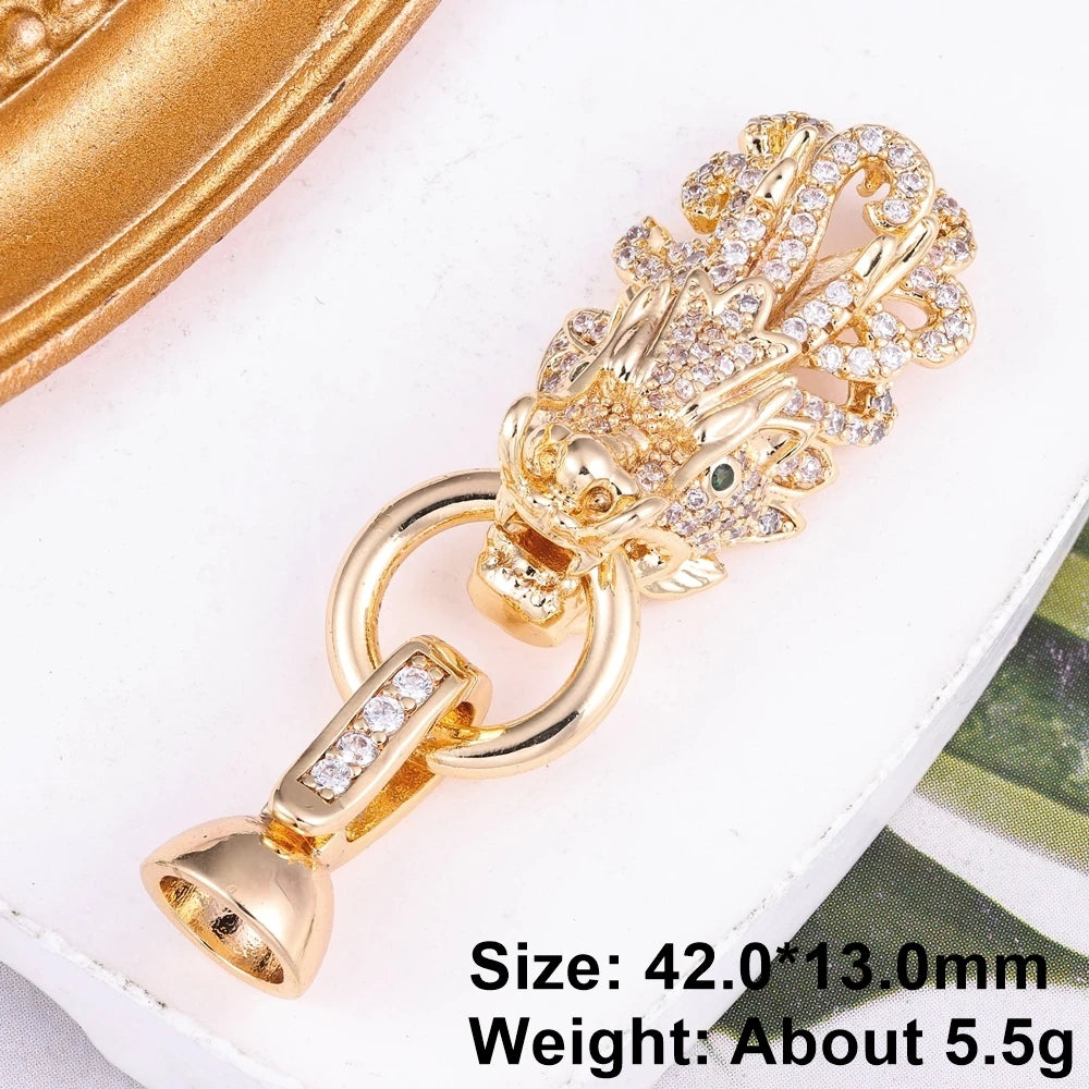 Juya DIY Copper 18K Gold Plated Pendant Connector Fastener Buttob Lock Clasps For Needlework Natural Stone Pearls Jewelry Making Aurexia off