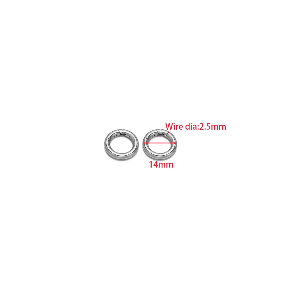 2Pcs/Lot Round Spring Clasps Stainless Steel Gold Plated Keyrings Buckles Connectors for DIY Jewelry Bag Hooks Making Components Aurexia off