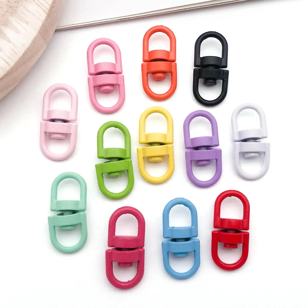 20pcs Metal Rotate Buckle Key Rings Swivel Dog Buckle Holder Connectors for DIY Keychain Jewelry Making Accessories Aurexia off