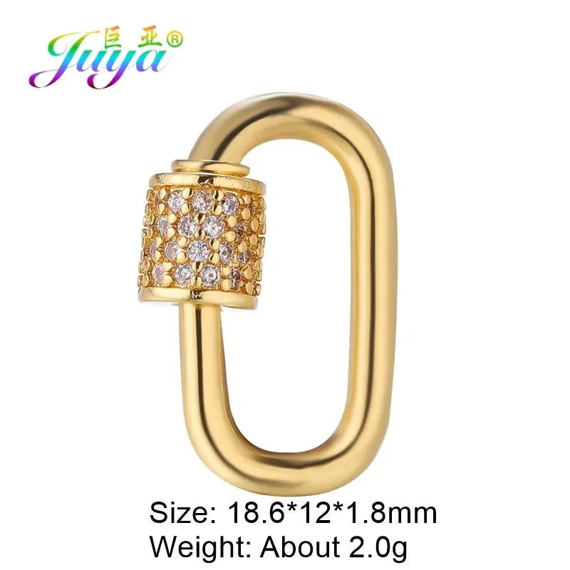 Juya DIY Decoration Carabiner Fastener Spring Lobster Screw Locket Clasps Accessories For Keychain Necklace Making Aurexia off