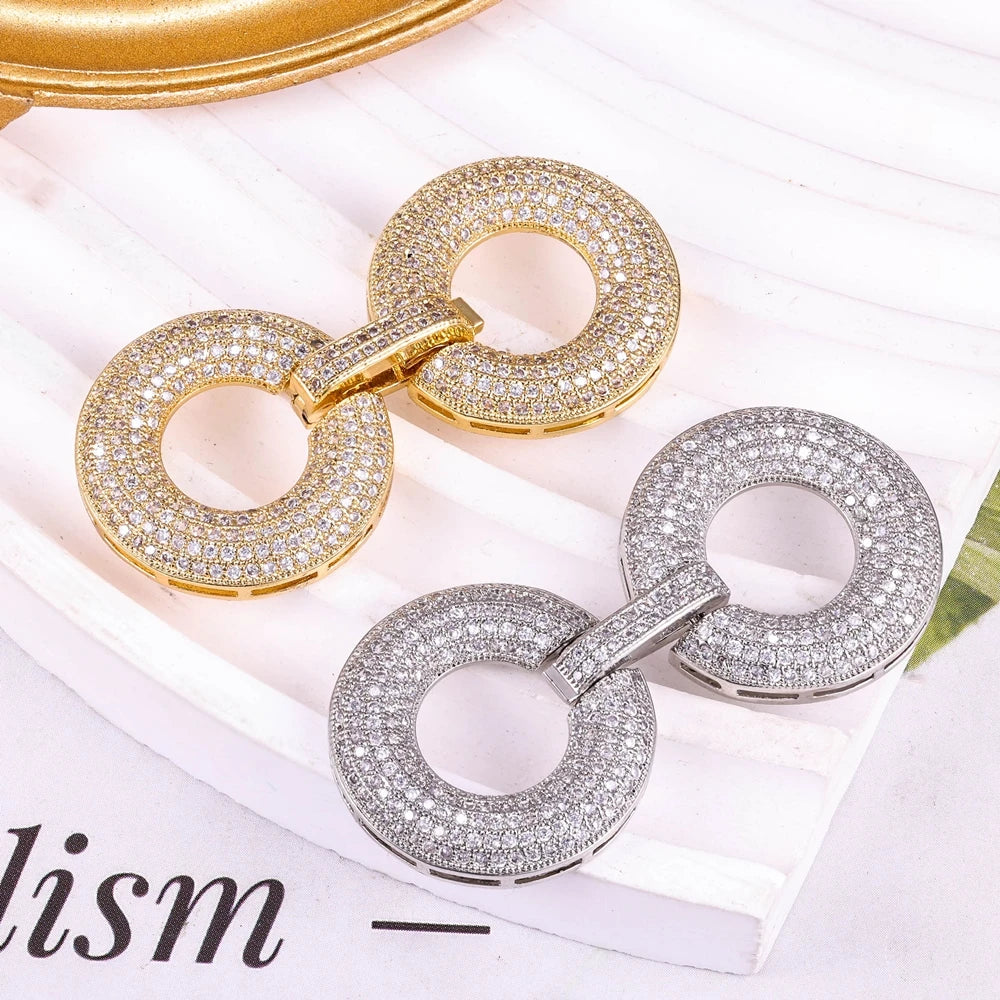 Juya DIY Copper 18K Gold Plated Pendant Connector Fastener Buttob Lock Clasps For Needlework Natural Stone Pearls Jewelry Making Aurexia off