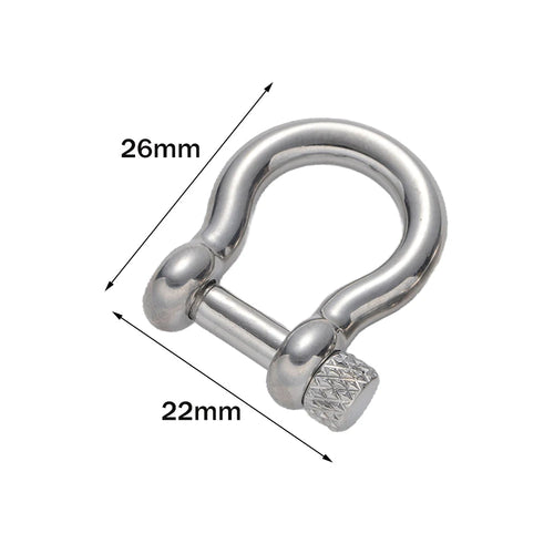 1pcs 304 Stainless Steel D-Ring Anchor Shackle Clasps Screw Lock Bow Horseshoe Buckle for DIY Bracelets Purse Jewelry Making Aurexia off