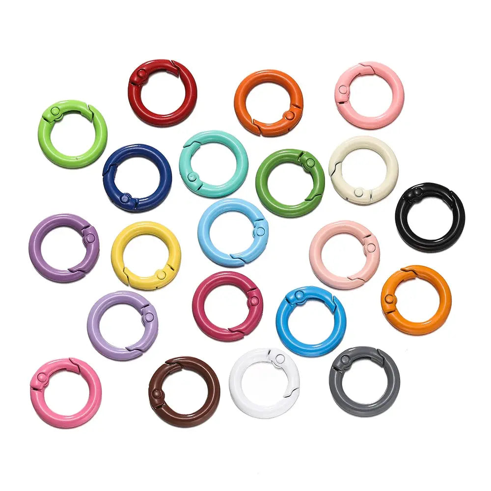 2/5pcs/Lots Metal Round Spring Clasp Colored Carabiner Keychain Clips Hook for DIY Jewelry Buckles Keychains Supplies Aurexia off