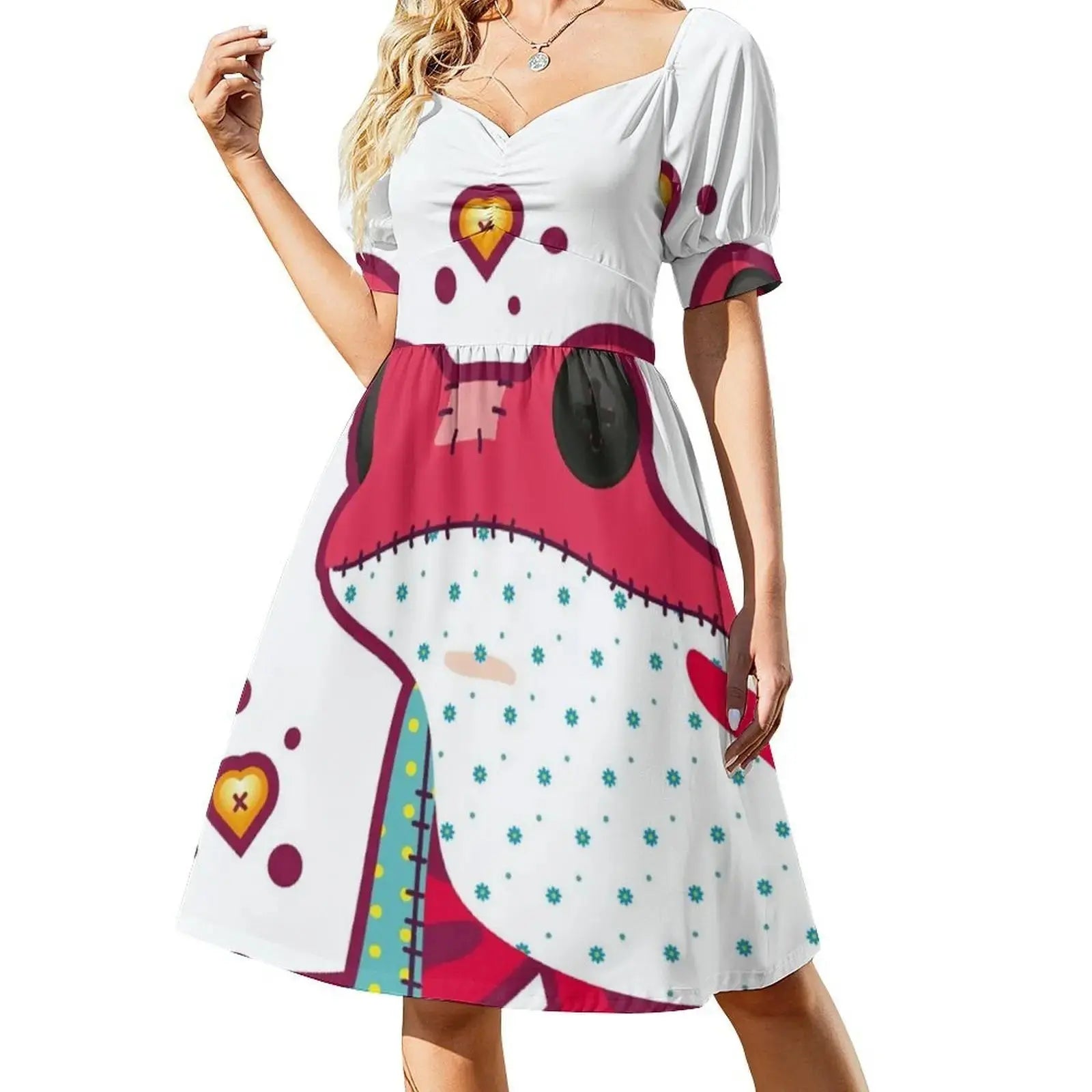 Ragdoll Frog Bohemian Sleeveless Dress Multi-Print Beach Vacation Party Dress Ragdoll Doll Festive Season Toys Women's Clothing Aurexia off