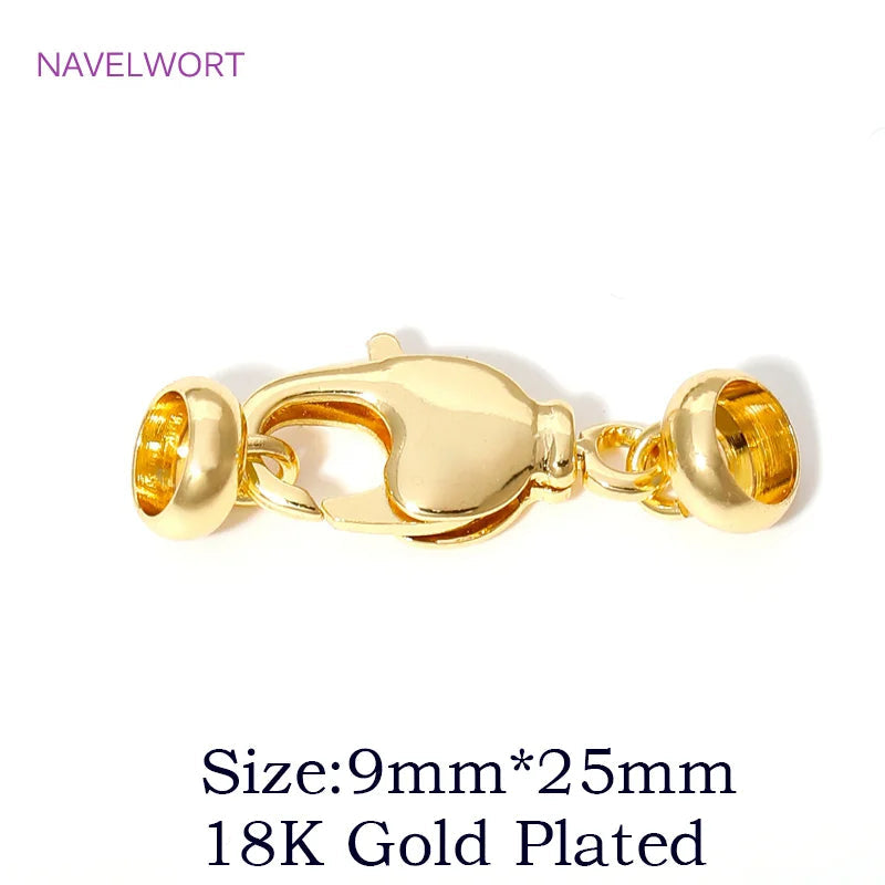 18K Gold Plated Brass Lobster Clasps Connector,Jewellery End Caps Fastener Clasp For DIY Bracelet Jewelry Making Accessories Aurexia off