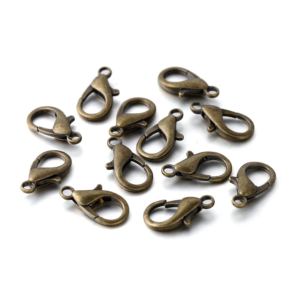 10pcs/lot Multiple Size Lobster Clasps Necklace Hooks Bracelets Connector Findings DIY Chains Jewelry Making Supplies Wholesale Aurexia off