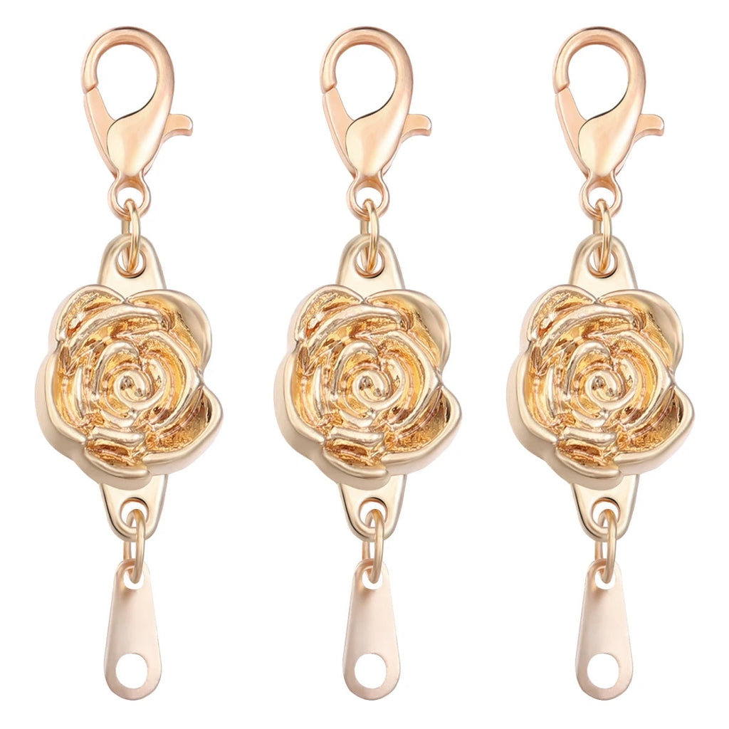 5pcs/lot Strong Magnetic Clasps Alloy Rose Extenders Closures Lobster Clasp Connectors for DIY Jewelry Making Bracelets Necklace Aurexia off