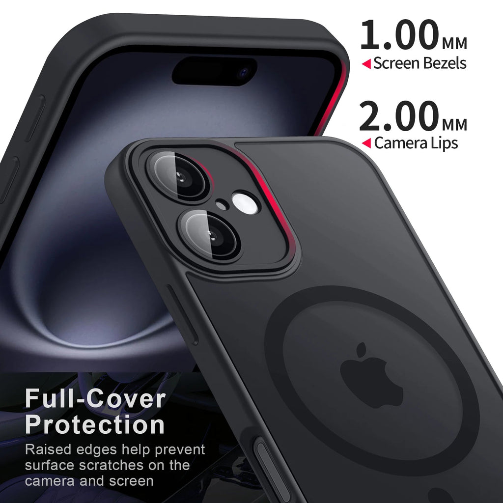 Luxury Magnetic Matte Translucent Armor Shockproof Case For iPhone 11/ 12 13 14 15 16 For Magsafe Wireless Charge Cover Aurexia off