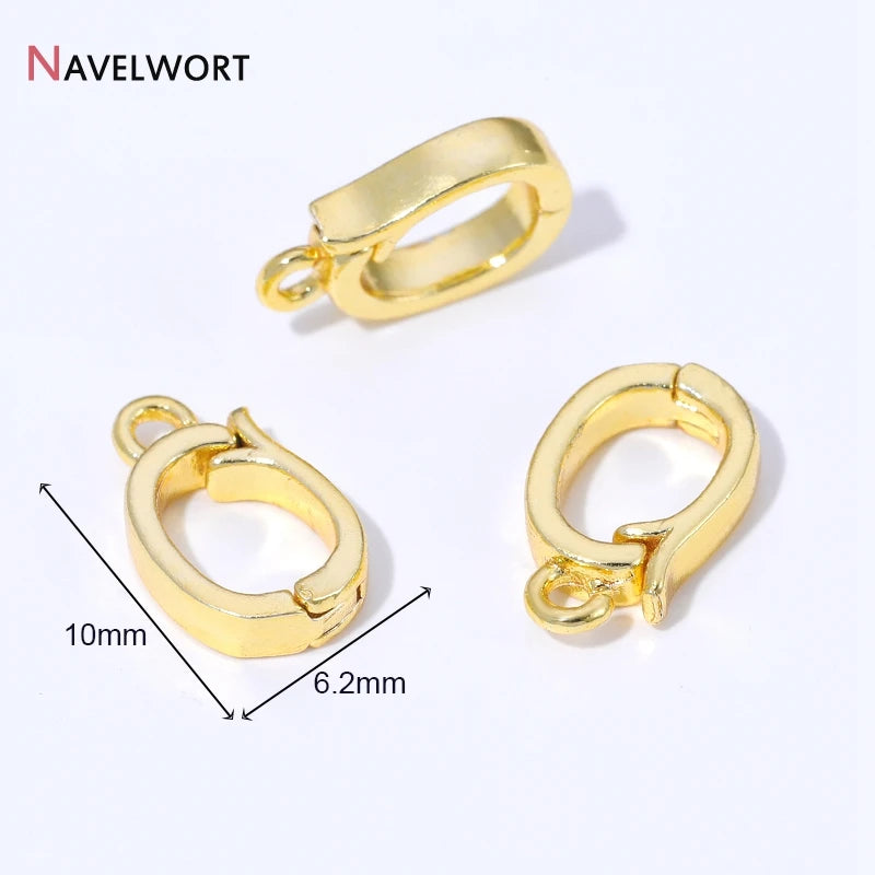 14K/18K Gold Plated Brass Metal Hinged Necklace Enhancer For Necklace Making Accessories Pendant Bail Clasps Jewelry Materials Aurexia off