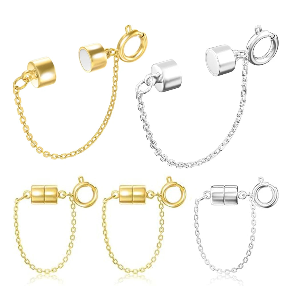 5Pcs Magnetic Bracelet Clasps and Closures with Safety Chain Never Fall Bracelet Extender Converter Magnetic Clasps for Women Aurexia off