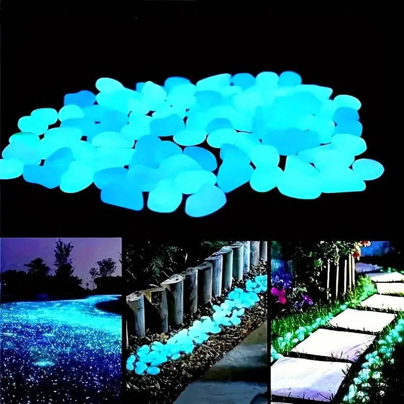 100pcs Glow In The Dark Pebbles, Resin Luminous Stones For Landscape, Garden Paths, Potted Plants, Parks, Aquarium Decor, Aurexia off