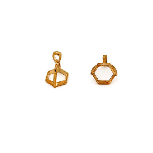 20Pcs Hexagonal Gemstone Cap Natural Stone Crystal Pillar Pendant Caps For Jewelry Making Pendant Necklace Connectors Clasp DIY Aurexia off