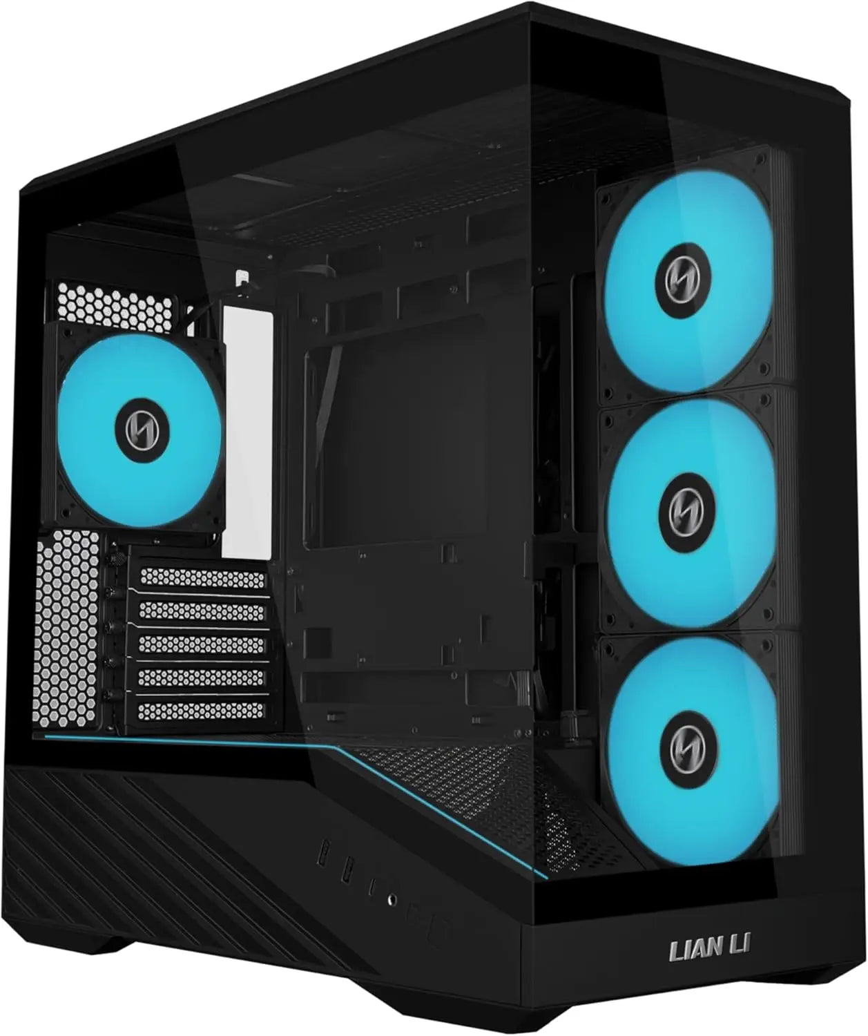 Compact Micro-ATX PC Case with 4 ARGB Fans, Tempered Glass, Supports 415mm GPU & 360mm Radiator - Black Aurexia off