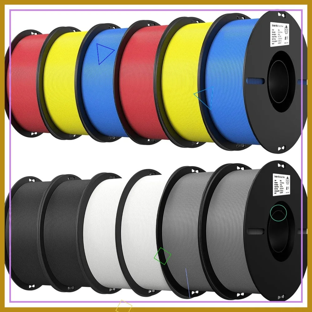 12 Pack PLA 1.75mm Filament Bundle for 3D Printing, Strong Bonding, No-Tangling, Accuracy +/-0.02mm (6 Colors) Aurexia off