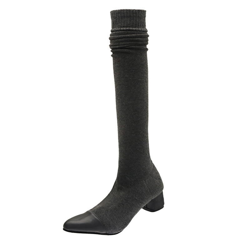 New Fall Pointed Toe Over The Knee Stretch Boots Aurexia off