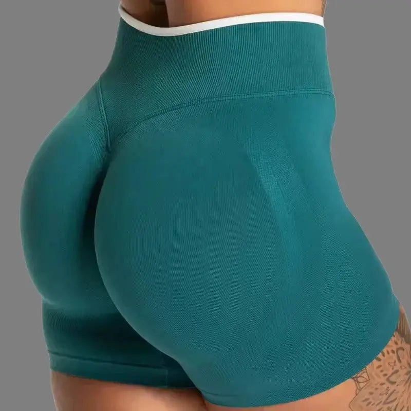 Women's Color Block Yoga Shorts - Butt-lifting, Breathable, High-elasticity, Gym Workout & Running Shorts Aurexia off
