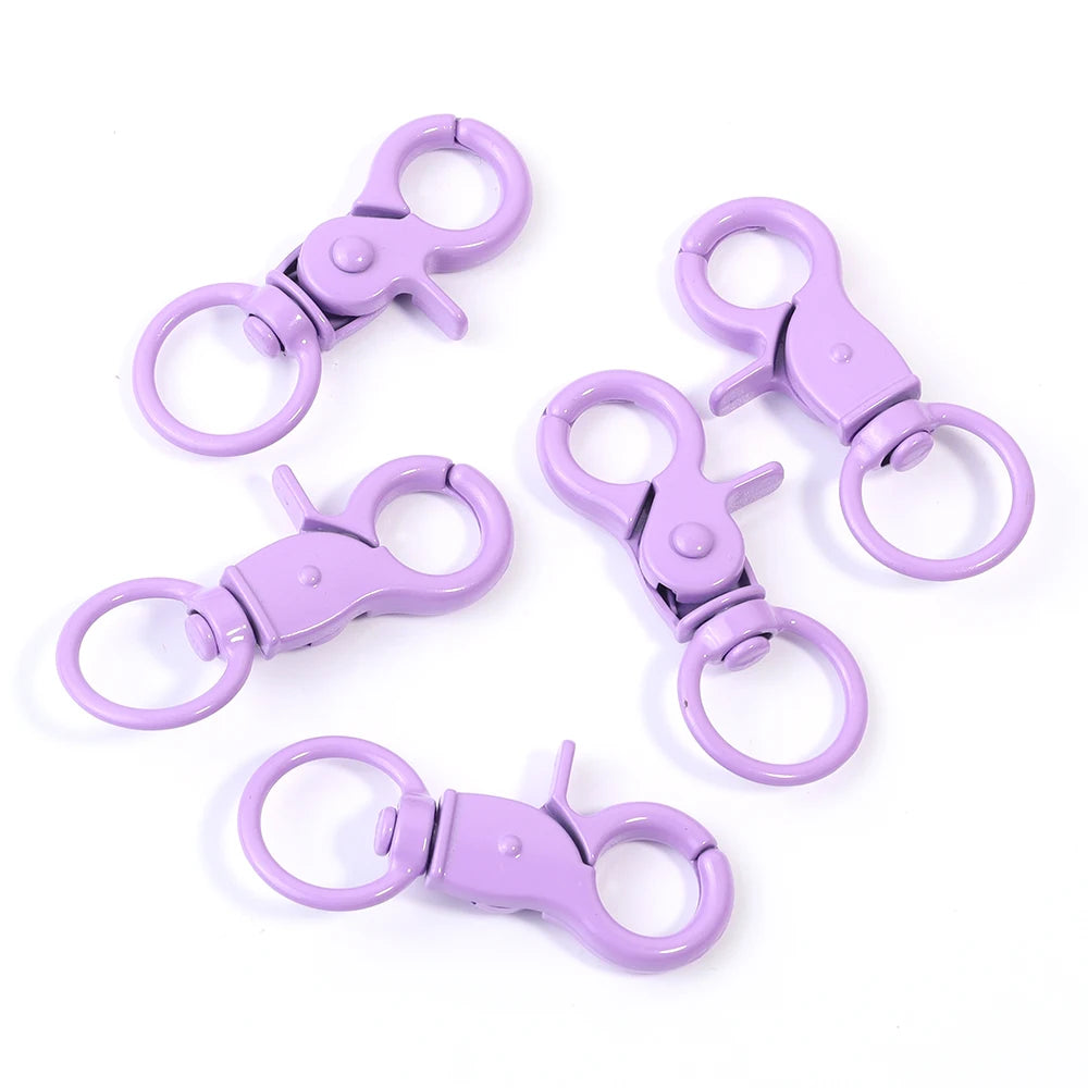5Pcs/Lot Colorful Swivel Lobster Clasp Hooks Keychain Split Key Ring Connector for Bag Key Chain DIY Jewelry Making Supplies Aurexia off