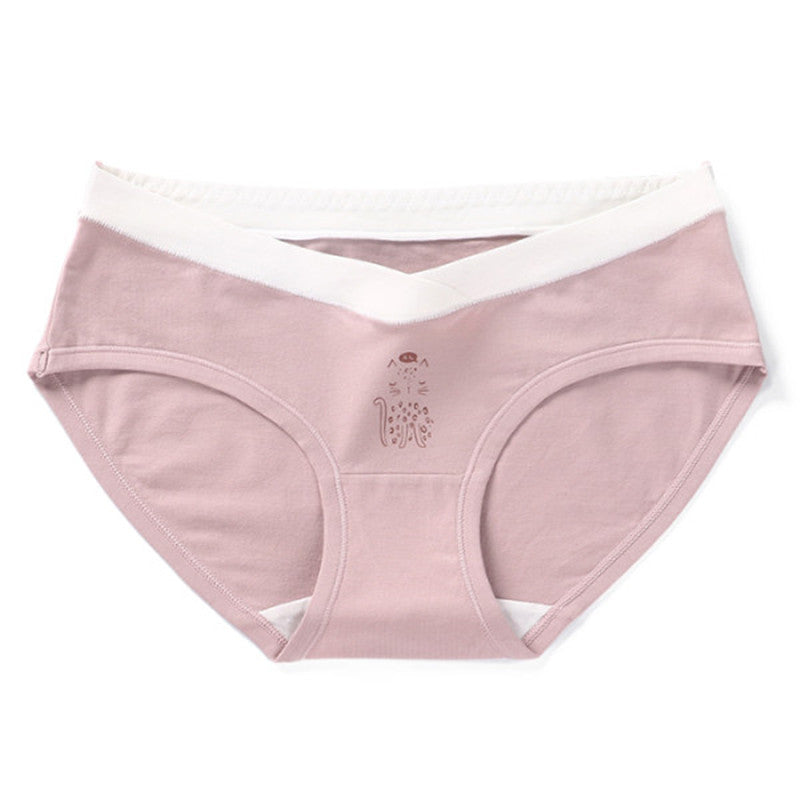 Leopard Print Cotton Maternity Low Waist Briefs for Summer Aurexia off