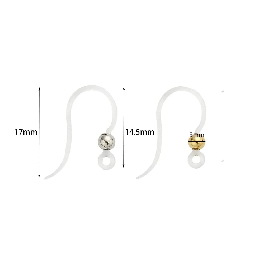40pcs Clear Plastic Earring Hooks Ear Wire with Loop French Fish Hooks With Transparent Earring Stoppers for DIY Jewelry Making Aurexia off