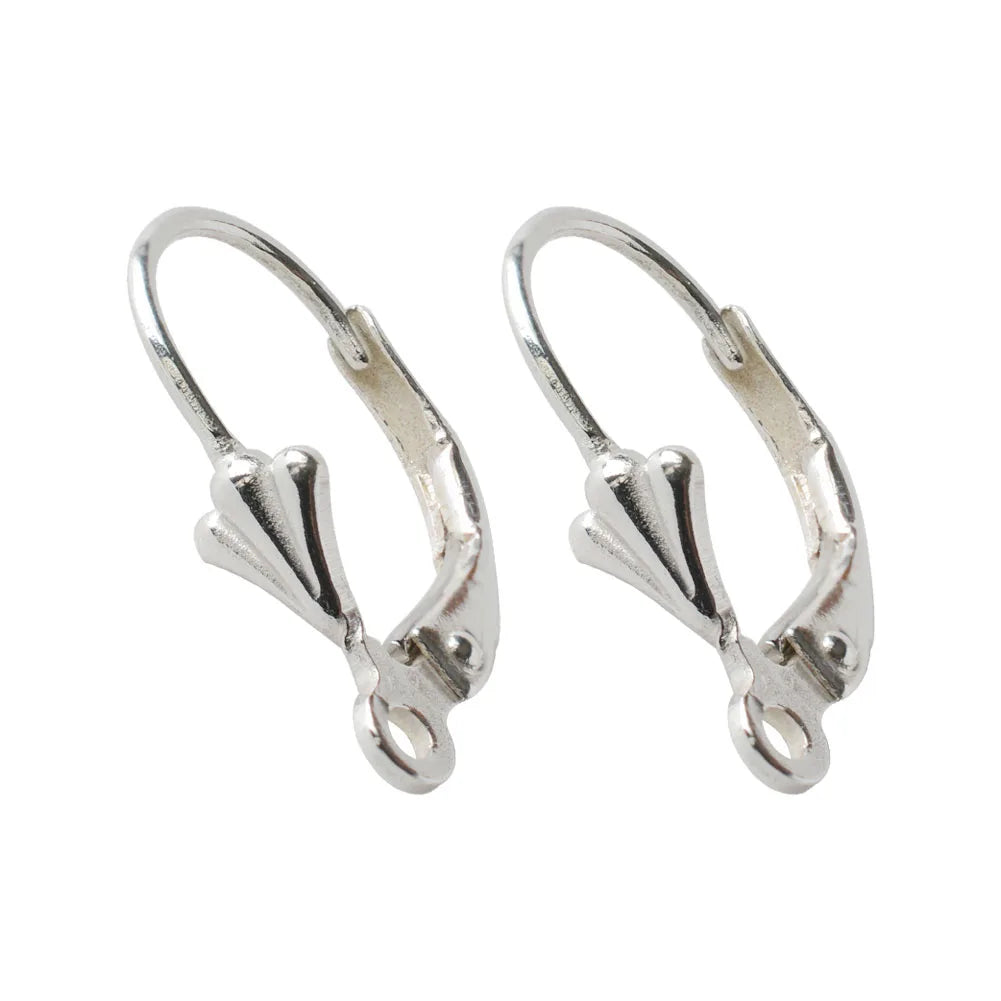 Solid 925 Sterling Silver Hinged French Leverback Eearwire Hook Findings , snap hook for Earring Jewelry DIY Aurexia off