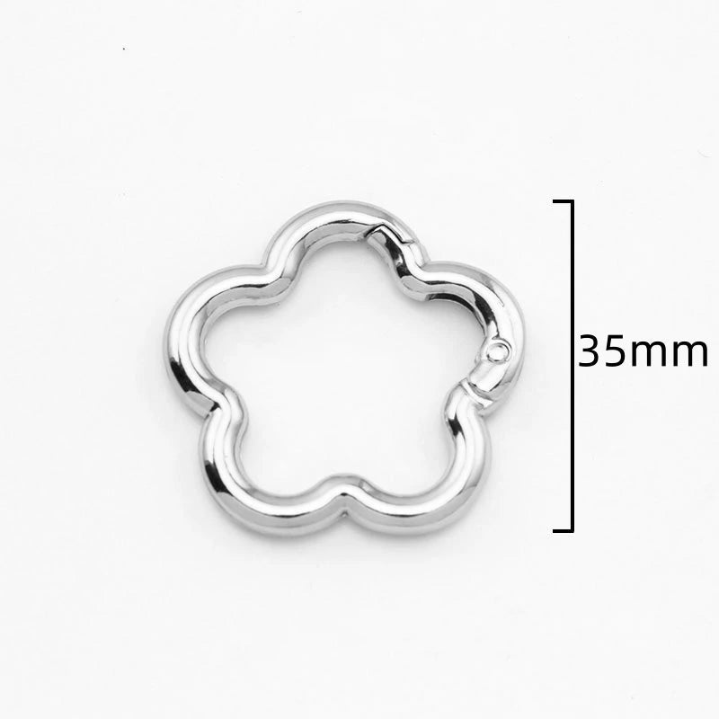5pcs Flower Metal Lobster Claw Clasps Swivel Lanyards Trigger Snap Hooks Strap Connector for Bag Key Chains Rings Jewelry Making Aurexia off
