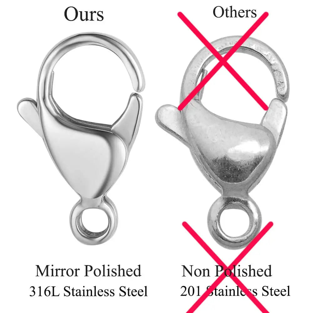20/30/40 316L Stainless Steel Lobster Clasps Wholesale Mirror Polished 9-19mm 18k Gold Vacuum Plated Diy Jewelry Making Findings Aurexia off