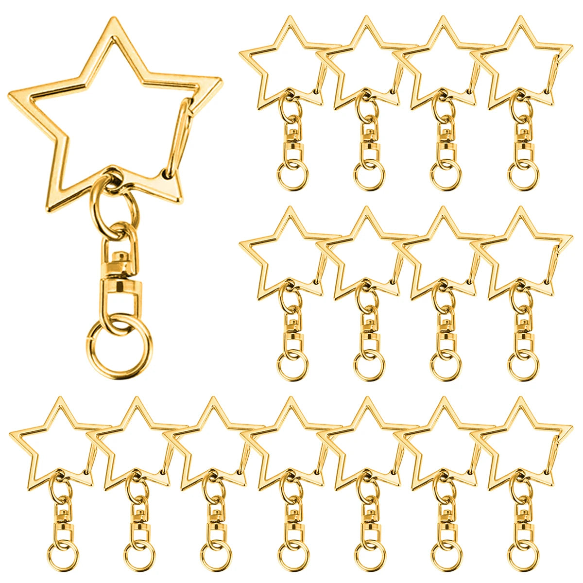 15/25/40 Set Star Shaped Rotating Spring Keychain, Suitable For  Keychain Lanyard, DIY Crafts, Holiday Gift, Bag Decorations Aurexia off