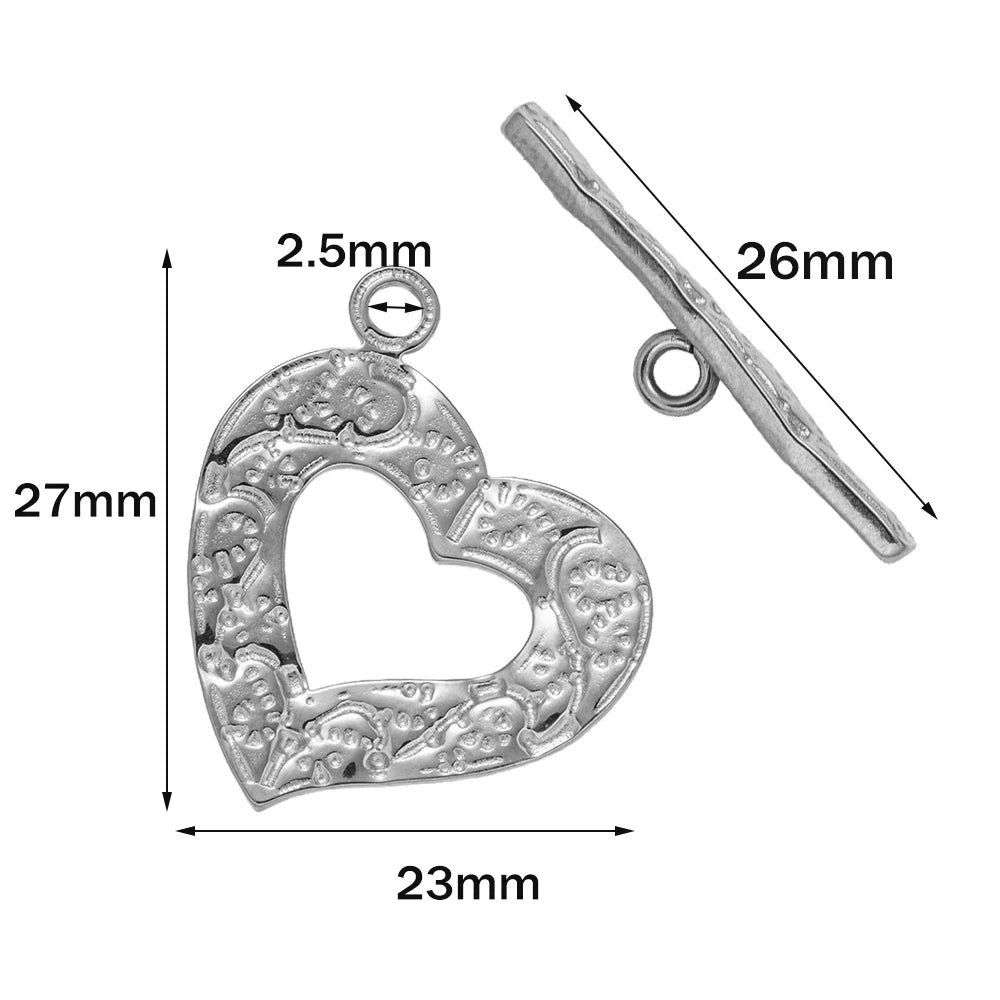 5 Sets Stainless Steel Toggle Clasp T-bar Closure Ring Fastener Hook End Connectors for DIY Necklace Bracelet Jewelry Making Aurexia off