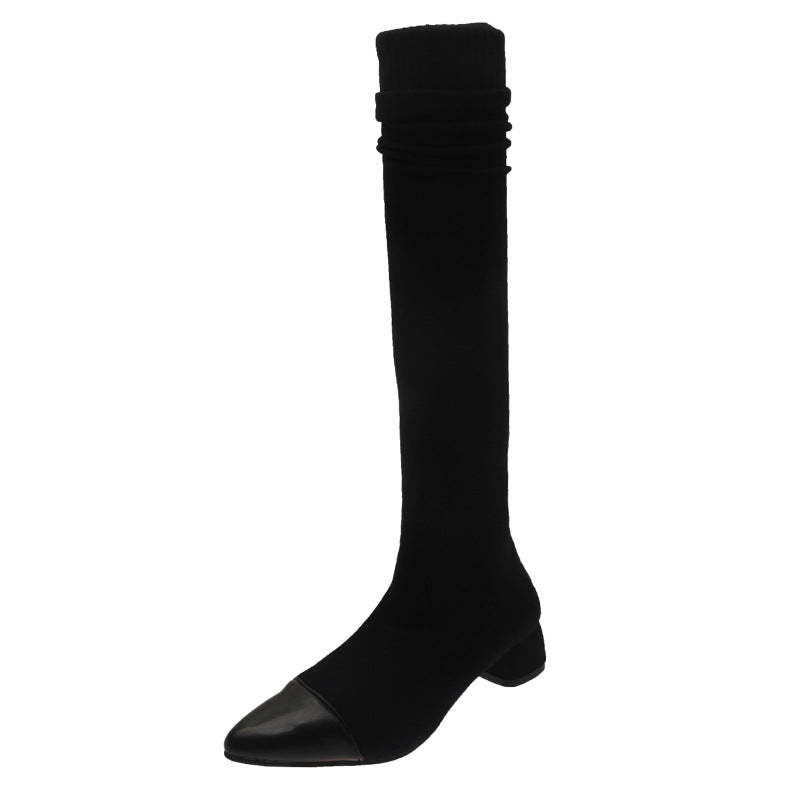 New Fall Pointed Toe Over The Knee Stretch Boots Aurexia off