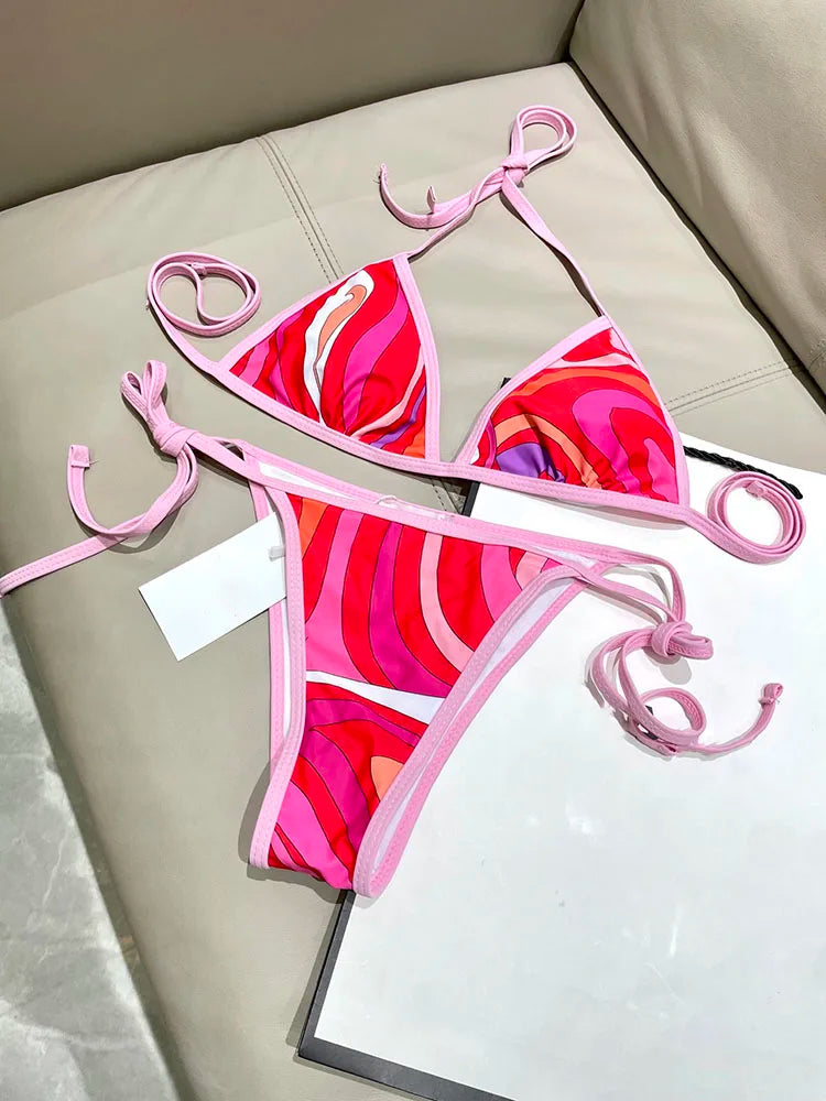 2026 NEW Designer Sexy Women's 2 Pieces Bikini Swimwear Printed Separates Bikini Aurexia off