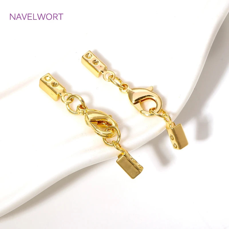 18K Gold Plated Brass Lobster Clasps Connector,Jewellery End Caps Fastener Clasp For DIY Bracelet Jewelry Making Accessories Aurexia off