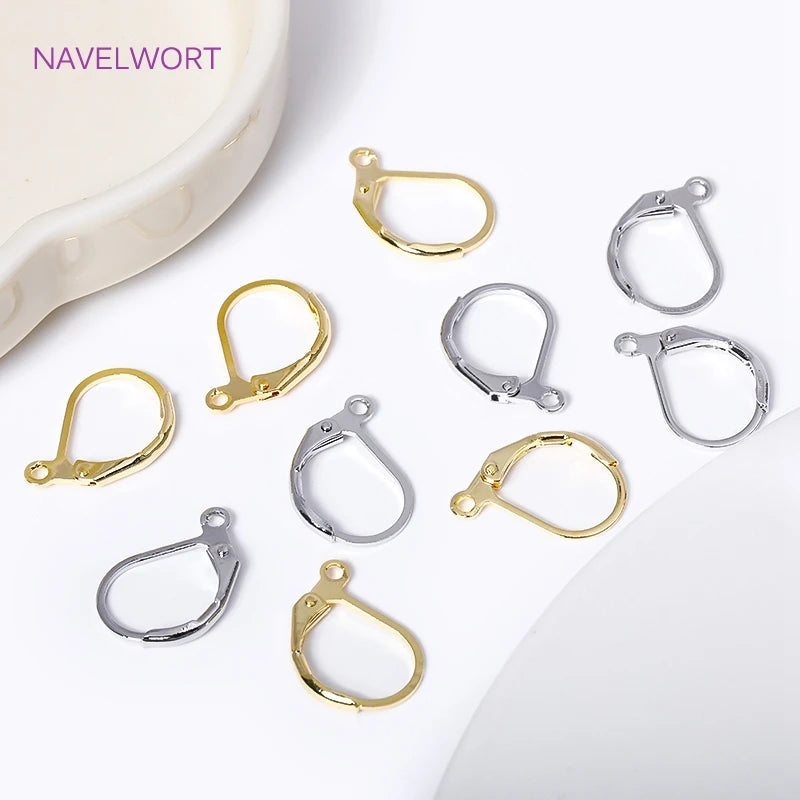 Fashion French Earring Lever-Back Earwires 18K Gold Plated Earring Hooks With Closed Ring For DIY Earring Making Accessories Aurexia off