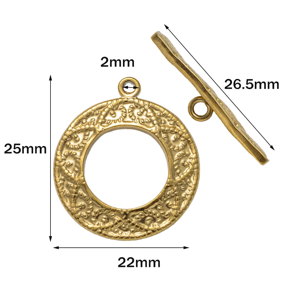 5 Sets Stainless Steel Toggle Clasp T-bar Closure Ring Fastener Hook End Connectors for DIY Necklace Bracelet Jewelry Making Aurexia off
