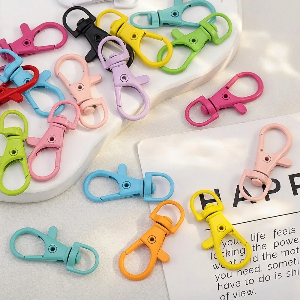 10pcs Colored Alloy Painted Fish Mouth Spring Clasps Lobster Claw Hook Connectors for Keychain DIY Jewelry Making Accessories Aurexia off
