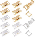 12Pcs 2 Colors Fold Over Jewelry Clasp Brass Bracelet Extenders 0.59x0.33x0.16 Inch Small Fold Over Clasp Foldover Extension Aurexia off