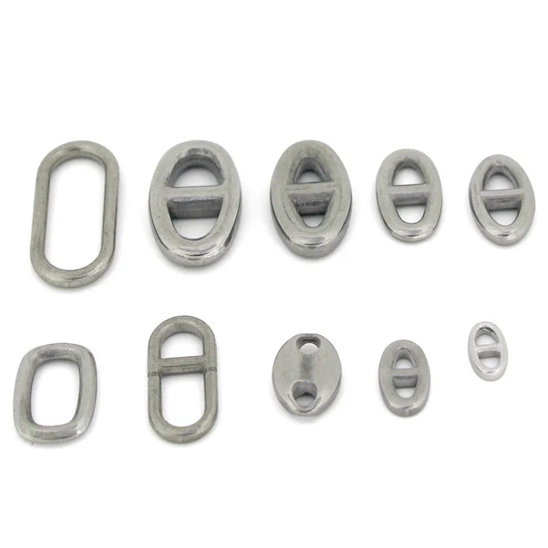 10Pcs Stainless Steel Double Hole Oval Connector Charms Jewelry Making Findings Accessories Aurexia off
