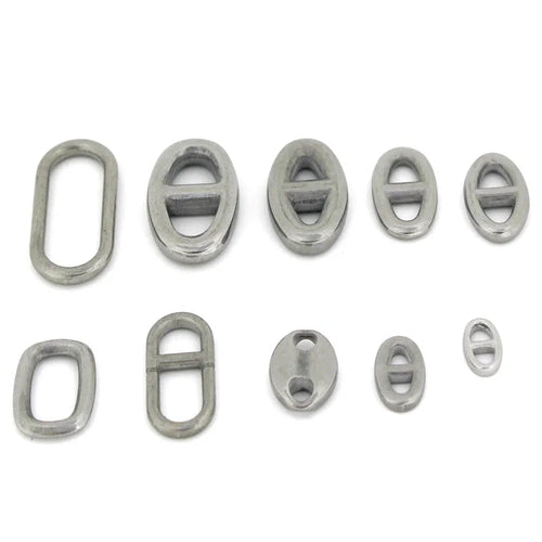 10Pcs Stainless Steel Double Hole Oval Connector Charms Jewelry Making Findings Accessories Aurexia off