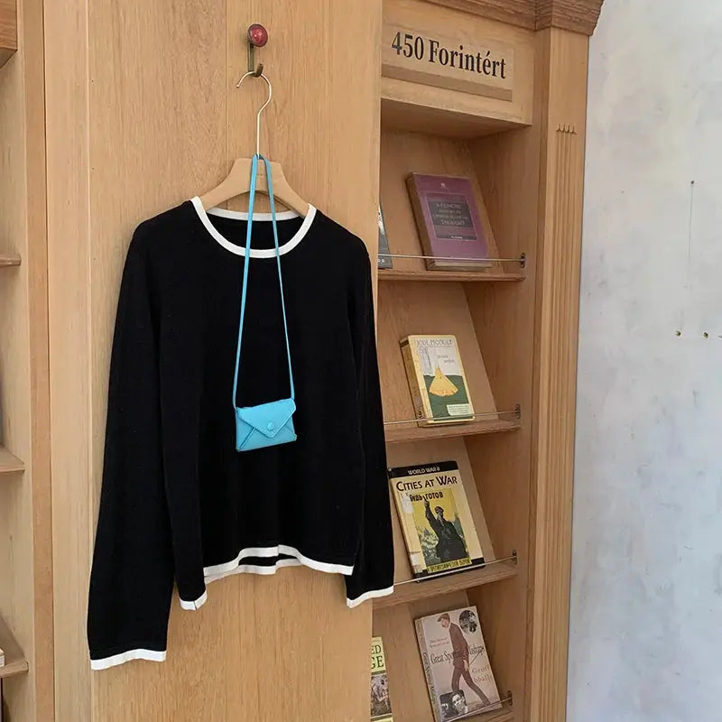 100% Cotton Women O-neck Color blocking long sleeved shirt plus size clearance sale luxury brands high quality Aurexia off