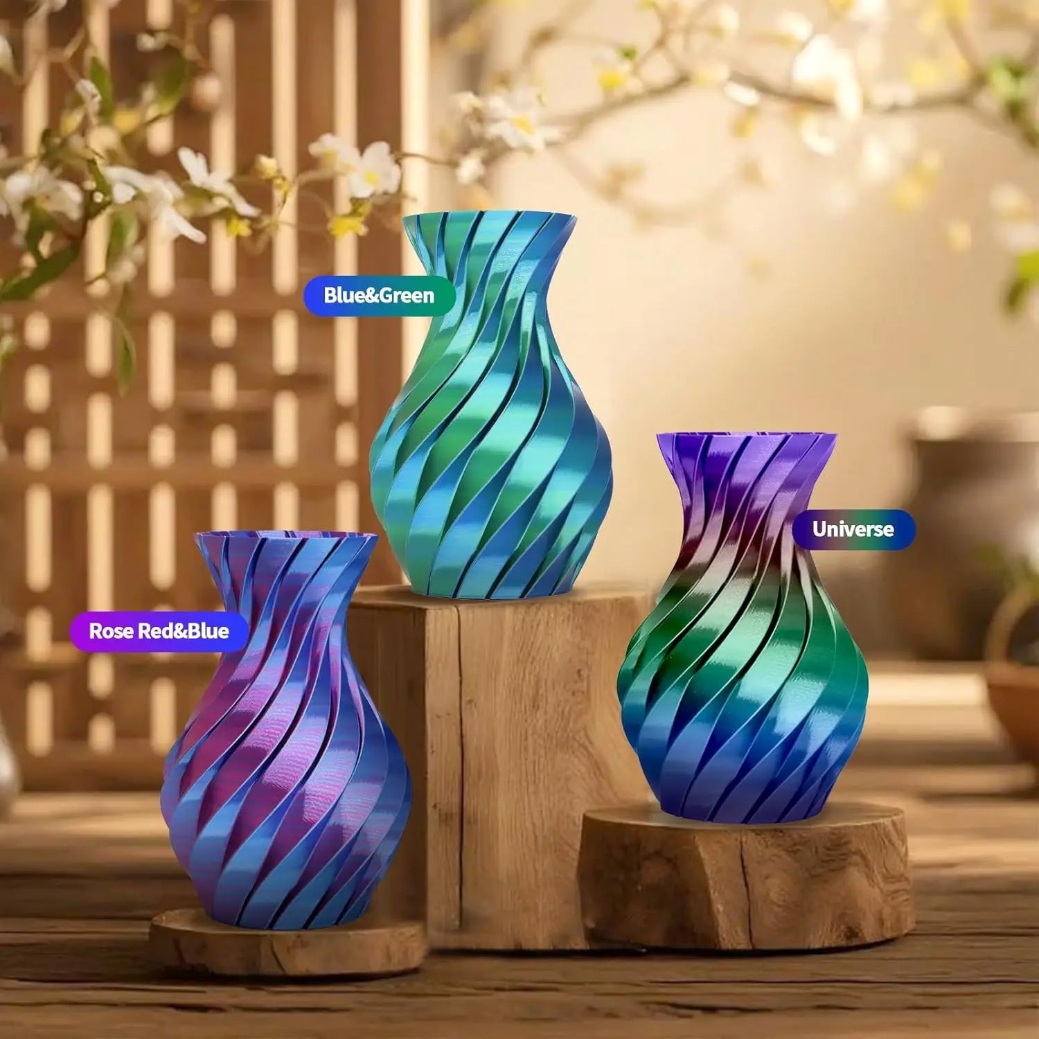 Silk PLA Filament 1.75mm Rainbow Color, 10-Pack Bundle for Smooth 3D Printing Aurexia off