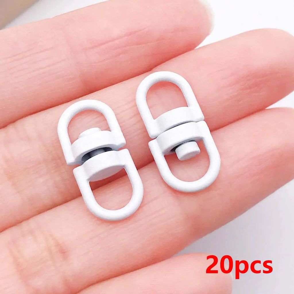 20pcs Metal Rotate Buckle Key Rings Swivel Dog Buckle Holder Connectors for DIY Keychain Jewelry Making Accessories Aurexia off