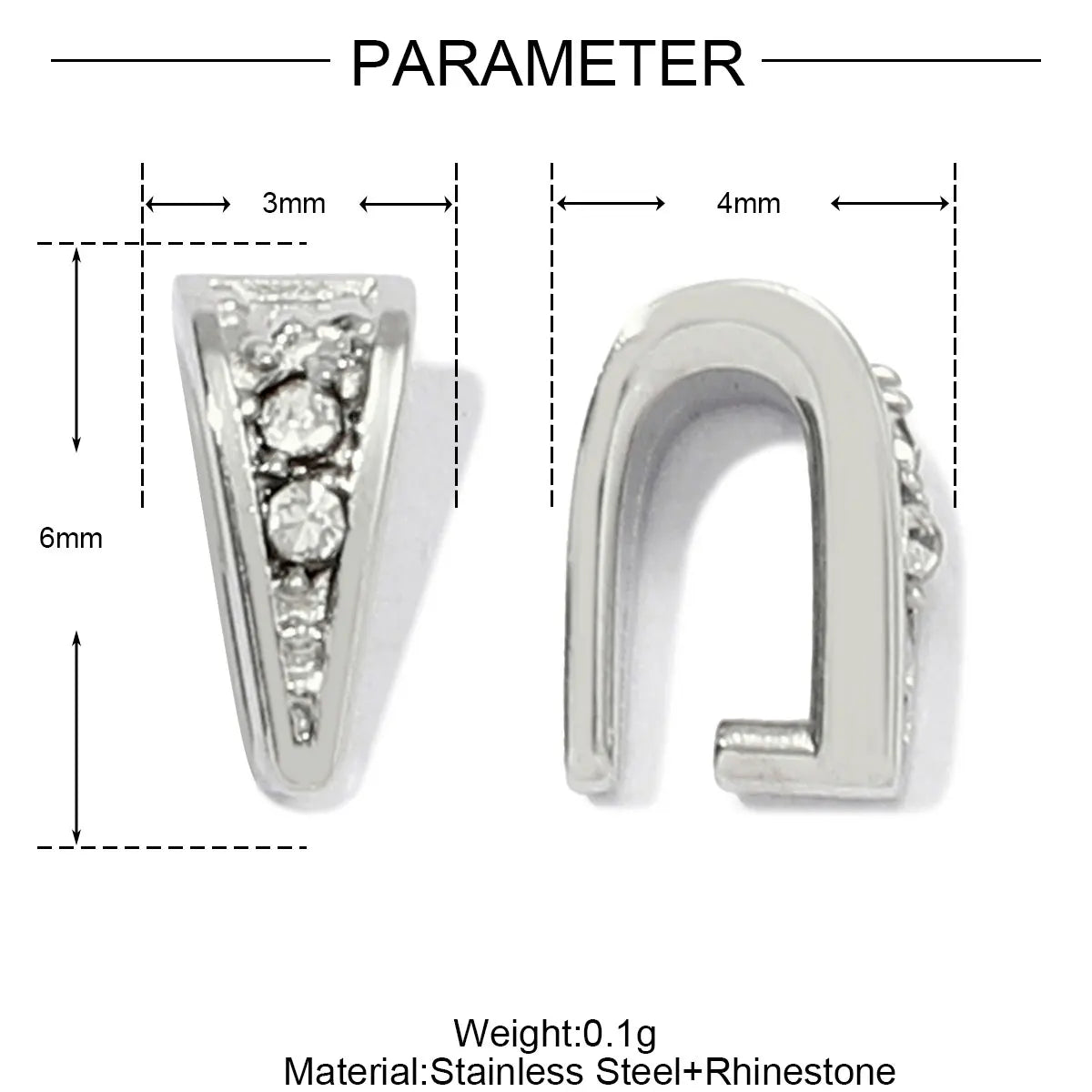 5Pcs/Lot Stainless Steel Clips Clasps Rhinestone Pinch Clip Bail Connectors For DIY Jewelry Findings Accessories Aurexia off