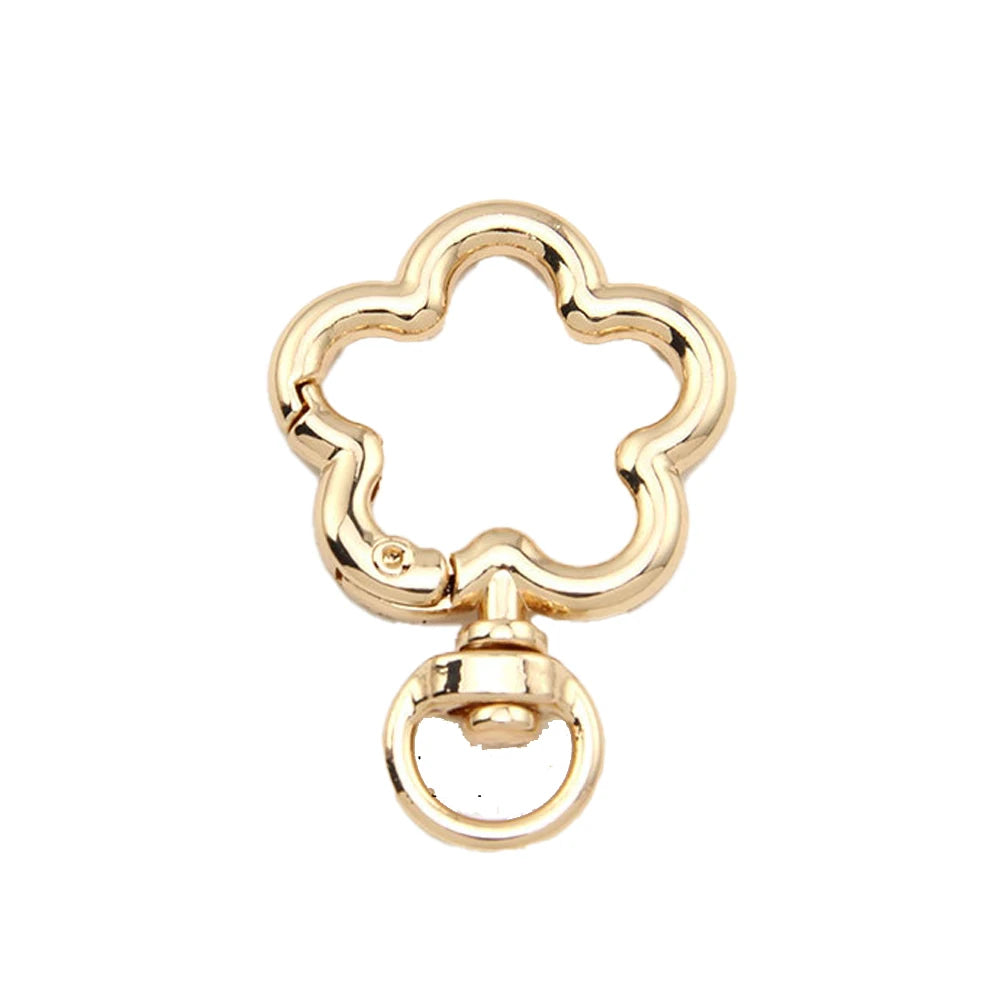 5pcs Flower Metal Lobster Claw Clasps Swivel Lanyards Trigger Snap Hooks Strap Connector for Bag Key Chains Rings Jewelry Making Aurexia off
