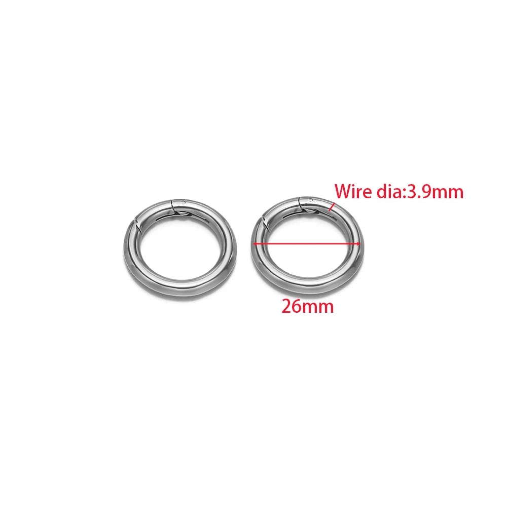 2Pcs/Lot Round Spring Clasps Stainless Steel Gold Plated Keyrings Buckles Connectors for DIY Jewelry Bag Hooks Making Components Aurexia off