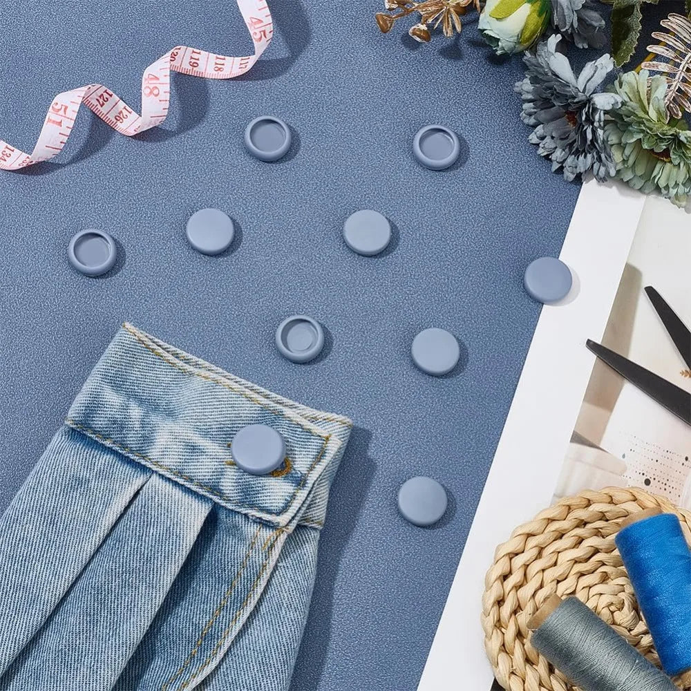 10Pcs Gray Button Covers for Jeans Suitable for 15mm Button TPU Cover Shirt Buttons Cover Aviod Shirt Holes for Jeans Buttons Aurexia off