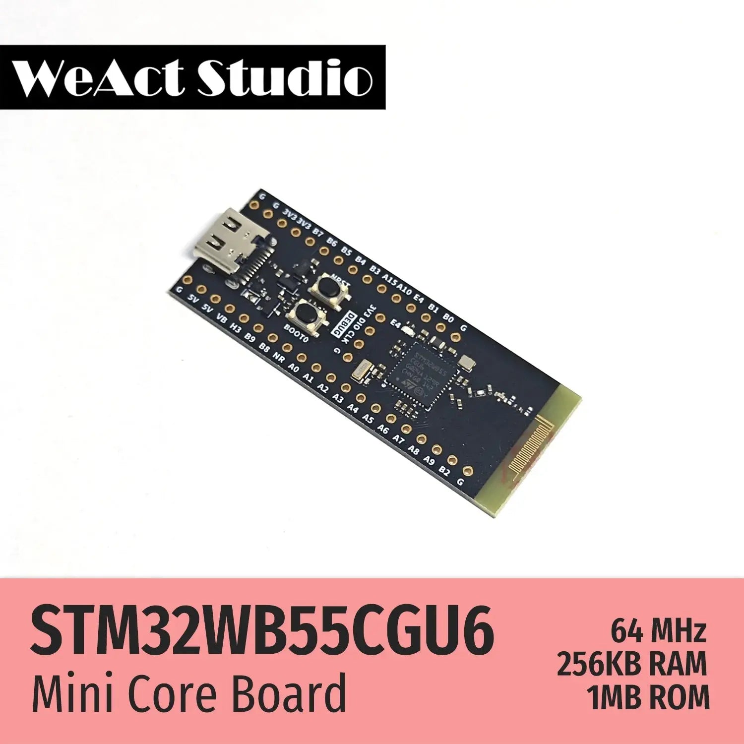 WeAct STM32WB55CGU6 STM32WB55 STM32WB STM32WB55CG BLE-5.4 802.15.4 Zigbee Thread Matter USB AES-256 Core Board Demo Board Aurexia off