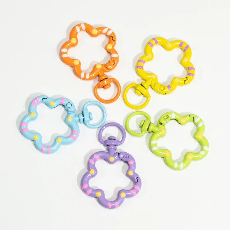 5pcs Flower Metal Lobster Claw Clasps Swivel Lanyards Trigger Snap Hooks Strap Connector for Bag Key Chains Rings Jewelry Making Aurexia off