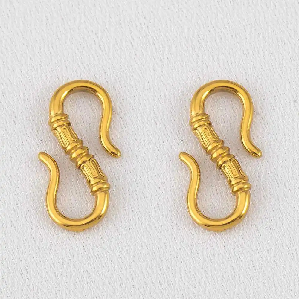 2pcs Stainless Steel Gold Plated Hand-Shape Boat Anchor S-shaped Connection Buckle for DIY Bracelet Clasps Jewelry Accessories Aurexia off