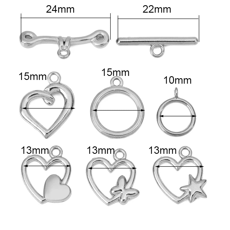 5sets PVD Never Fade Stainless Steel OT Clasps Toggle Bracelet Hooks End Necklace Connectors ForDiy Jewelry Making Accessories Aurexia off