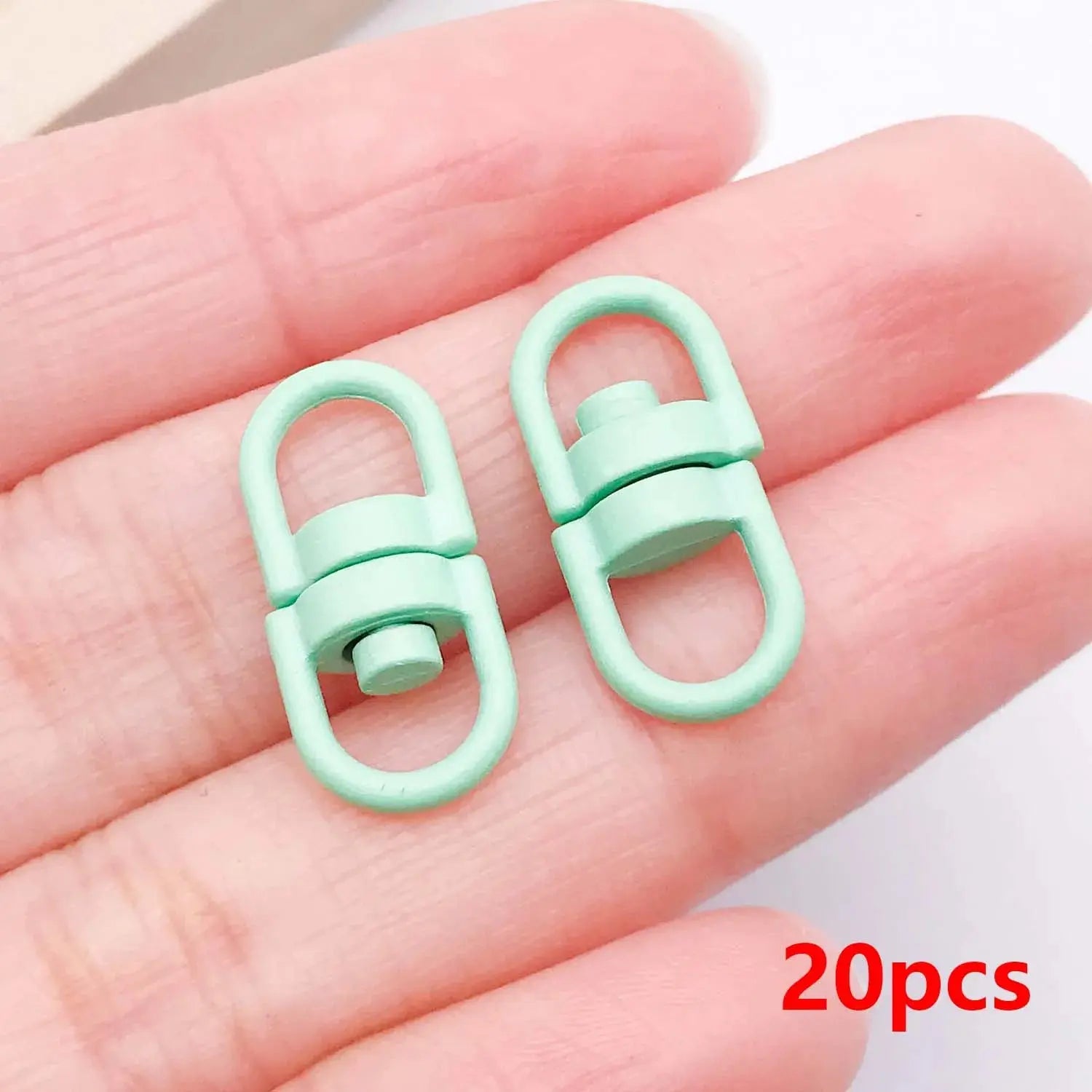 20pcs Metal Rotate Buckle Key Rings Swivel Dog Buckle Holder Connectors for DIY Keychain Jewelry Making Accessories Aurexia off